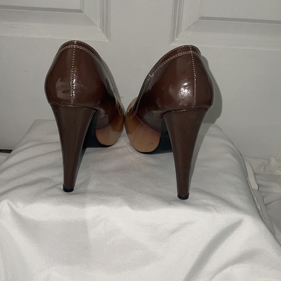 Two toned platform heels, nude and brown - Picture 6 of 8